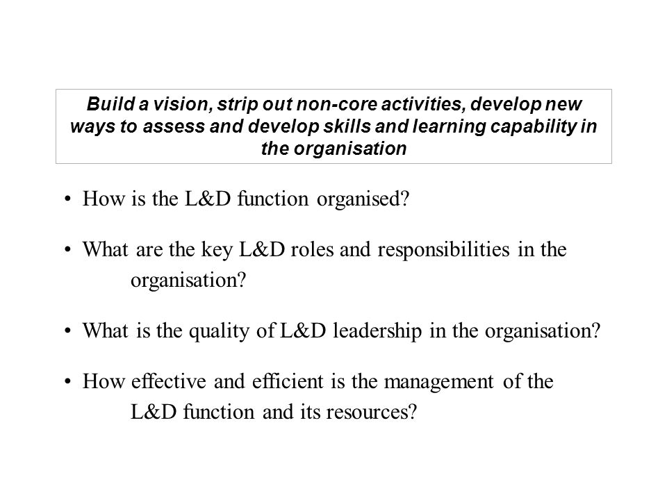 How is the L&D function organised