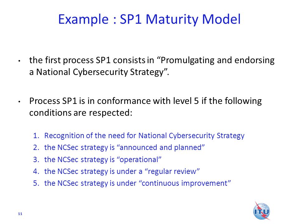 Example : SP1 Maturity Model