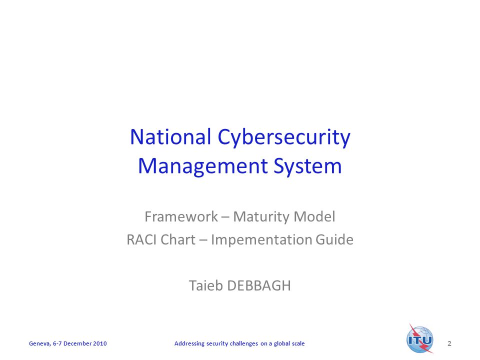 National Cybersecurity Management System