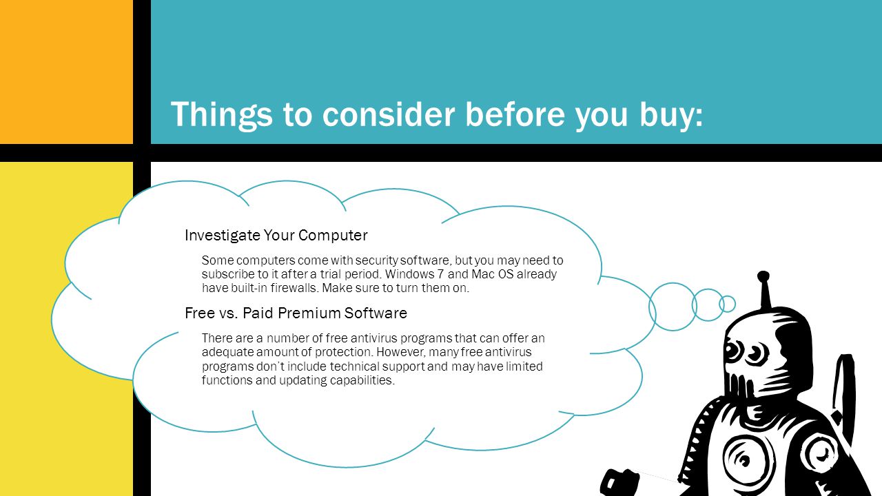 Things to consider before you buy:
