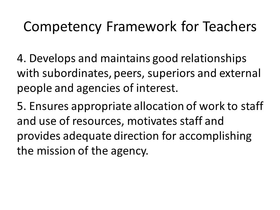 Competency Framework for Teachers