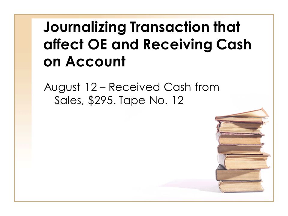Journalizing Transaction that affect OE and Receiving Cash on Account