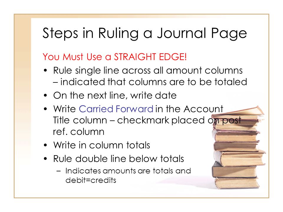Steps in Ruling a Journal Page