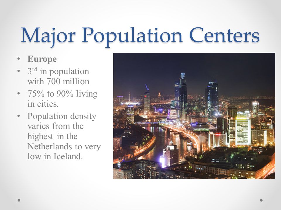 Major Population Centers