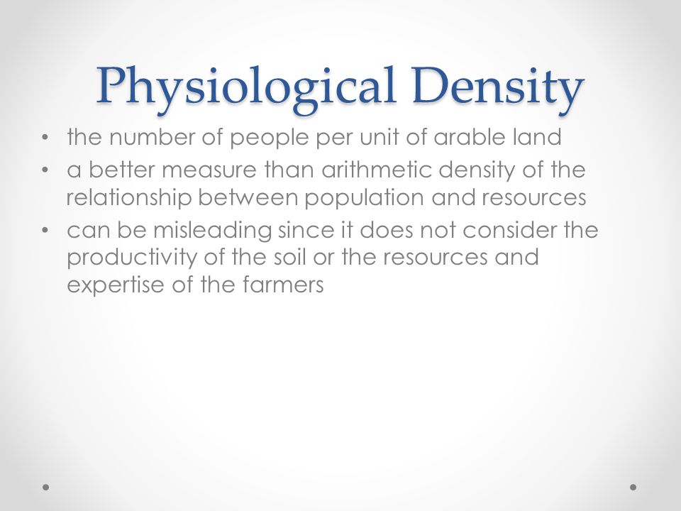 Physiological Density