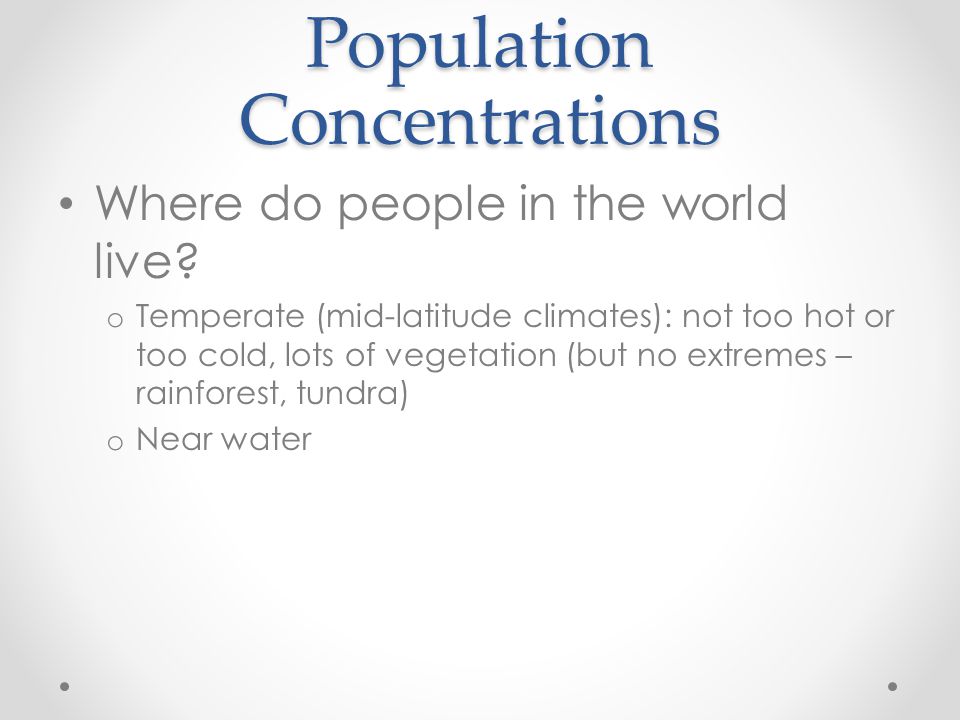 Population Concentrations