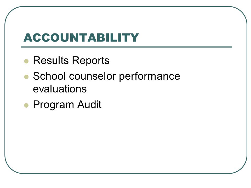 ACCOUNTABILITY Results Reports