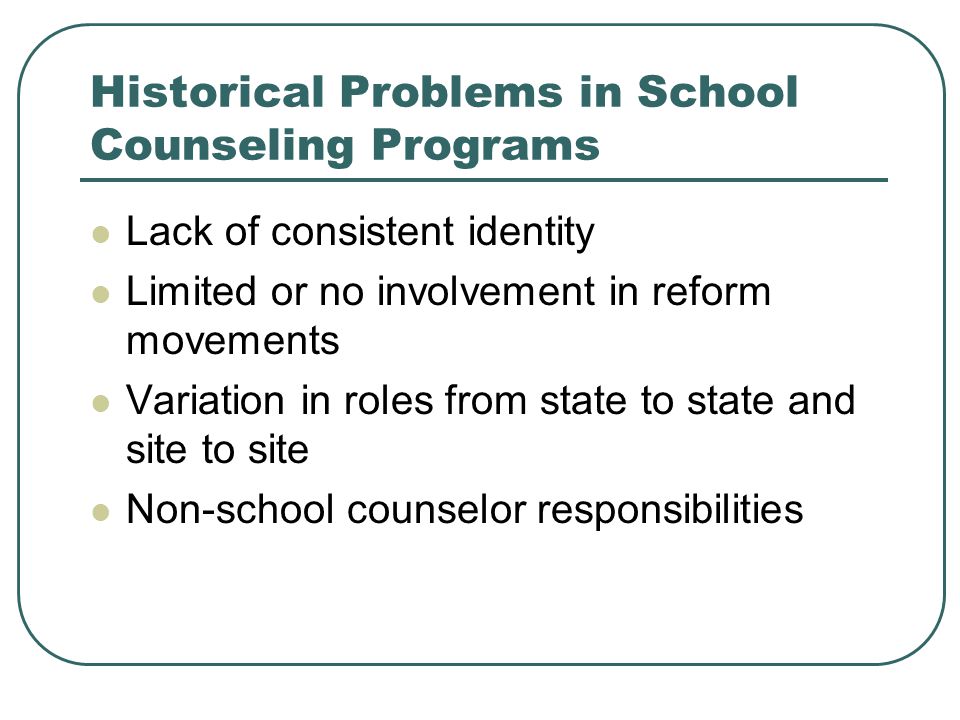 Historical Problems in School Counseling Programs