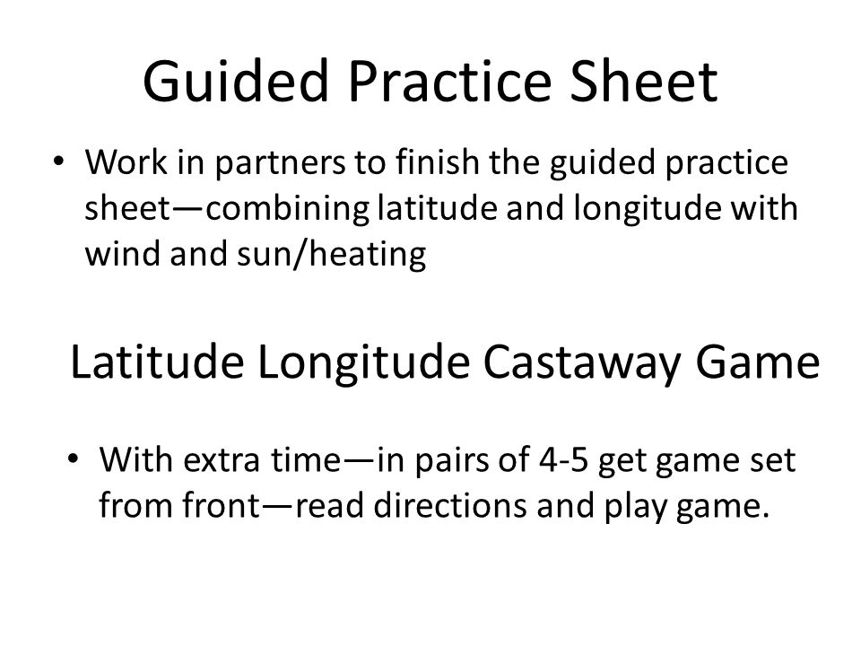 Latitude Longitude Castaway Game