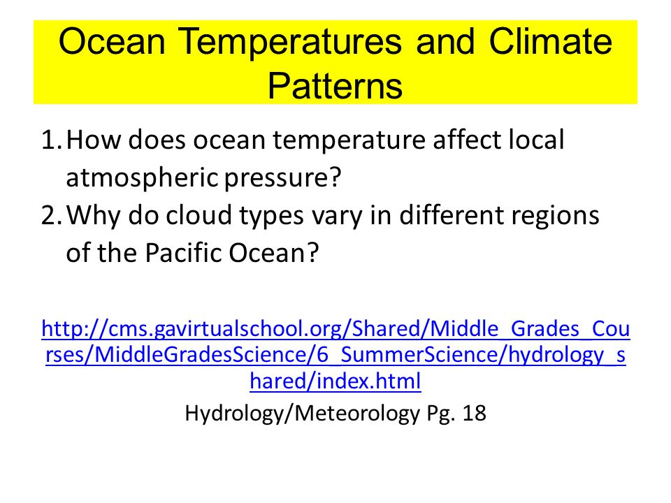 Ocean Temperatures and Climate Patterns