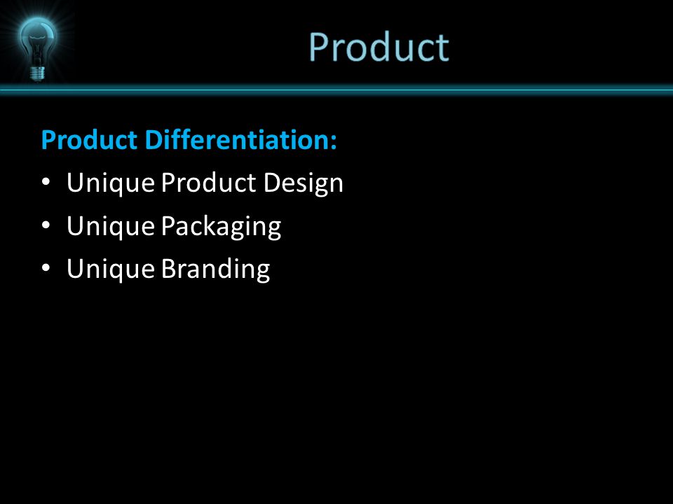 Product Product Differentiation: Unique Product Design