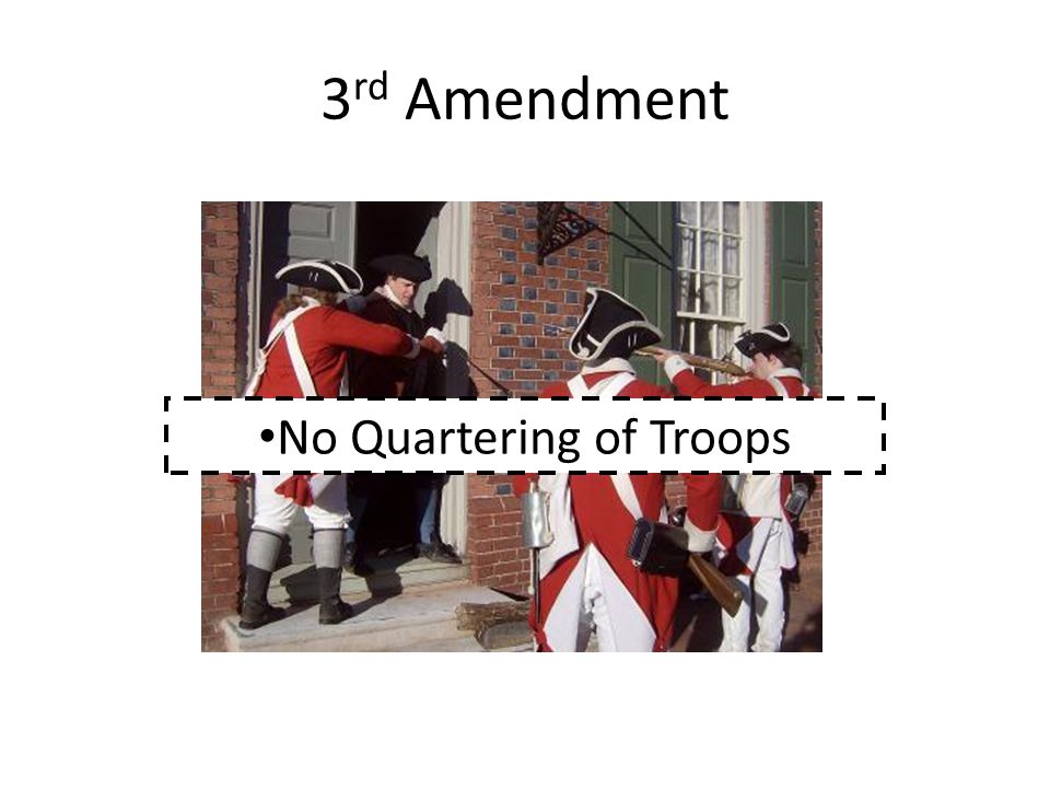 3rd Amendment No Quartering of Troops
