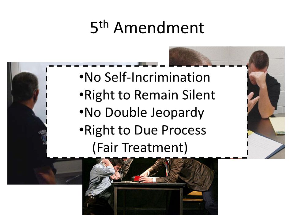 5th Amendment No Self-Incrimination Right to Remain Silent