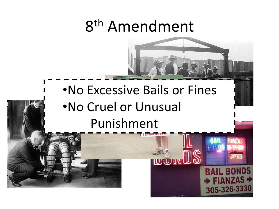 8th Amendment No Excessive Bails or Fines