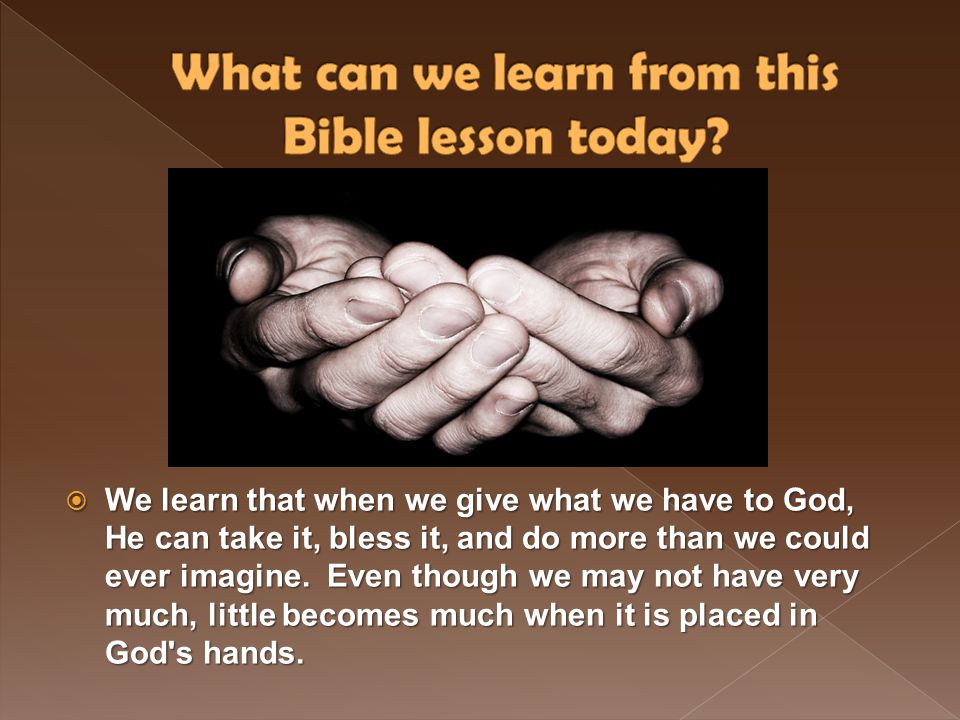 What can we learn from this Bible lesson today