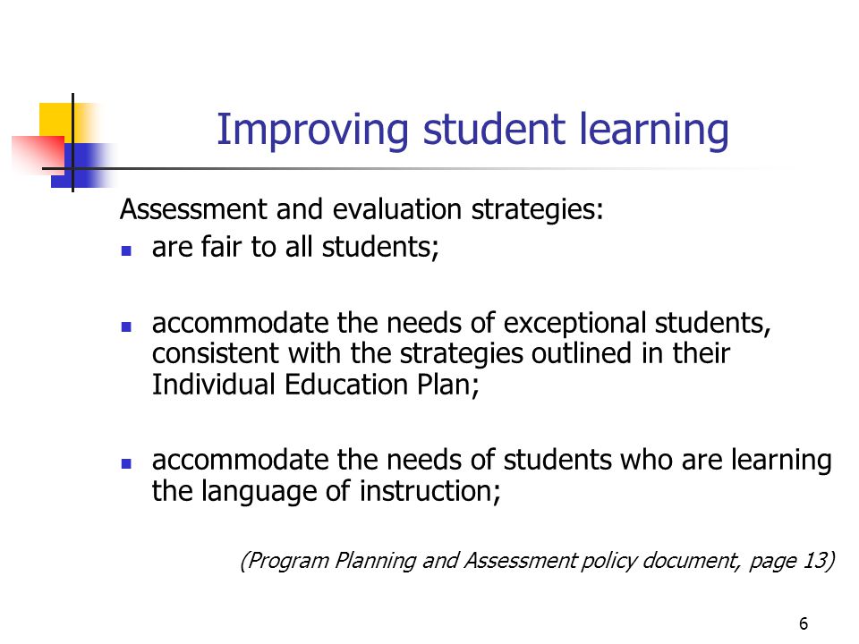 Improving student learning