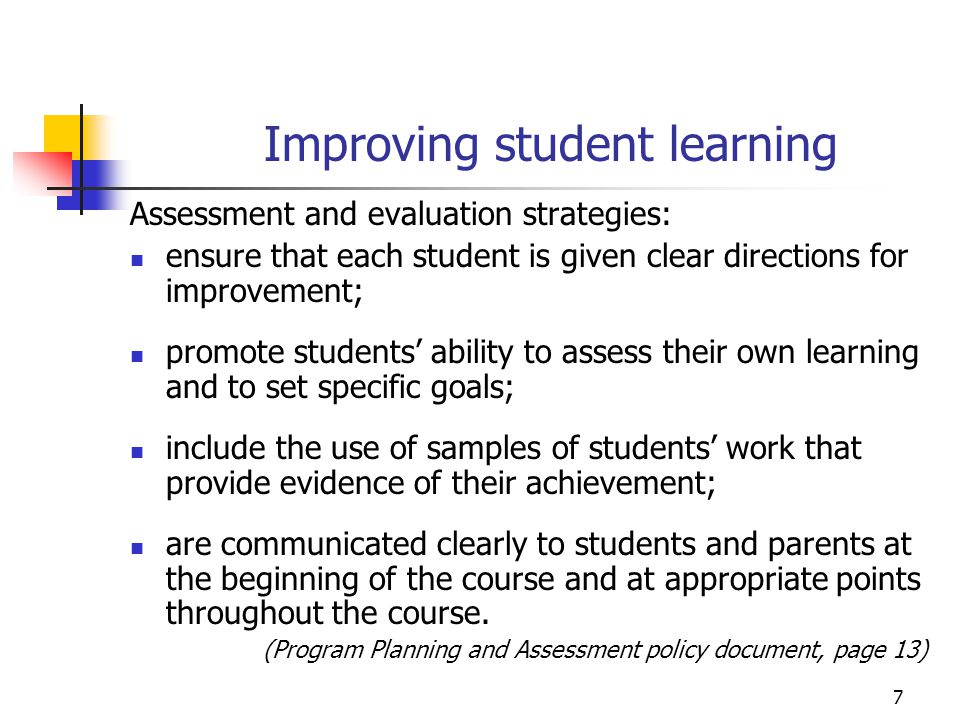 Improving student learning