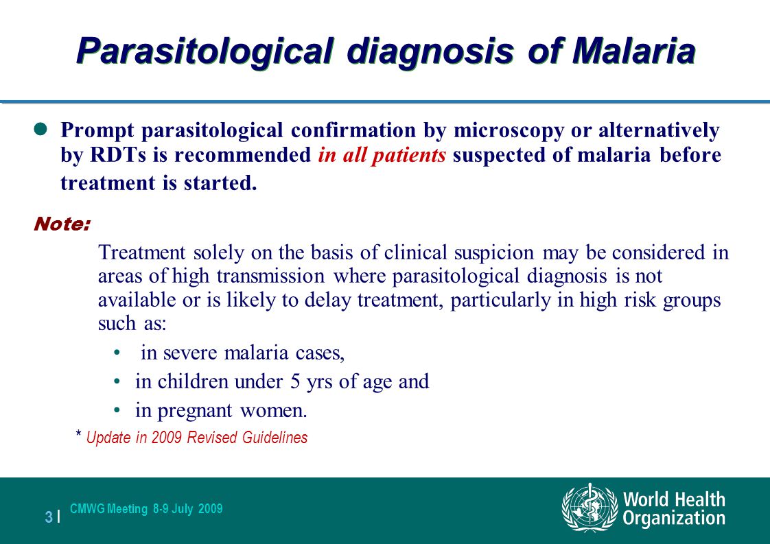 Parasitological diagnosis of Malaria