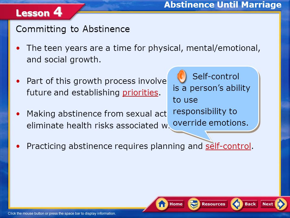 Abstinence Until Marriage