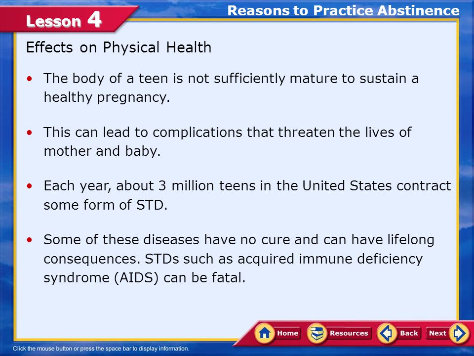 Reasons to Practice Abstinence