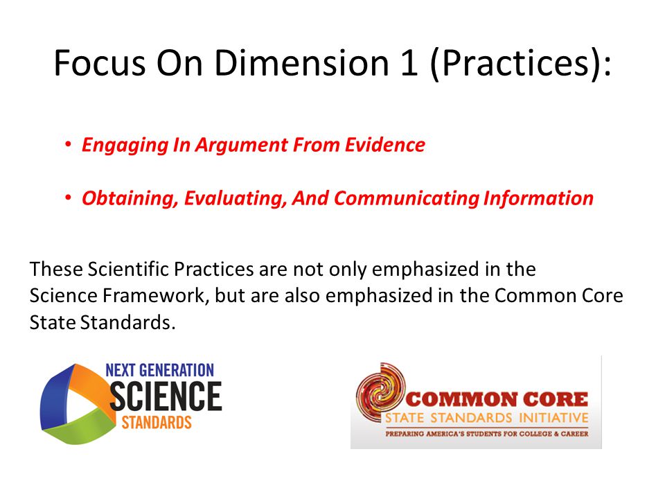 Focus On Dimension 1 (Practices):