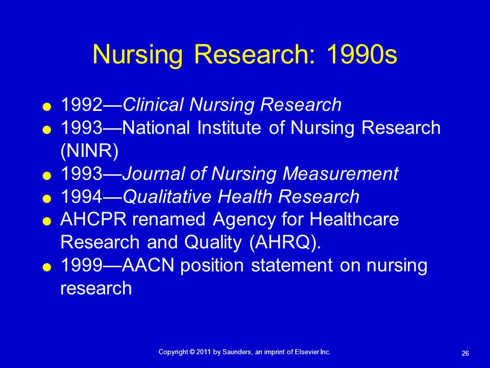 Nursing Research: 1990s 1992—Clinical Nursing Research