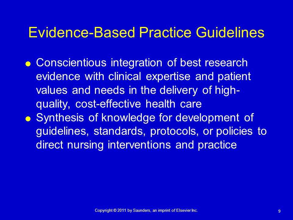 Evidence-Based Practice Guidelines