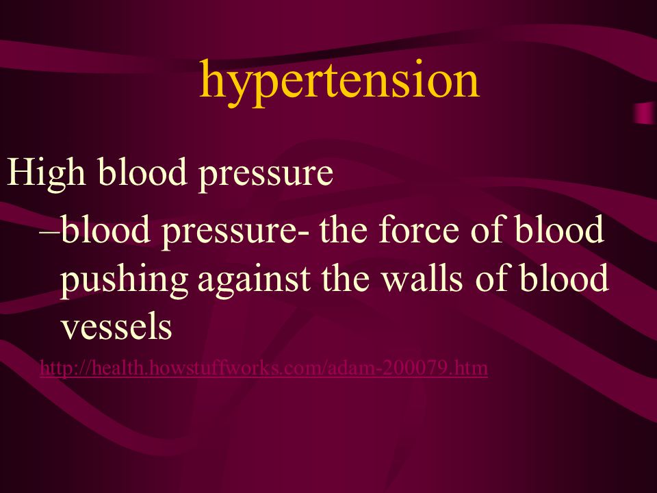 hypertension High blood pressure