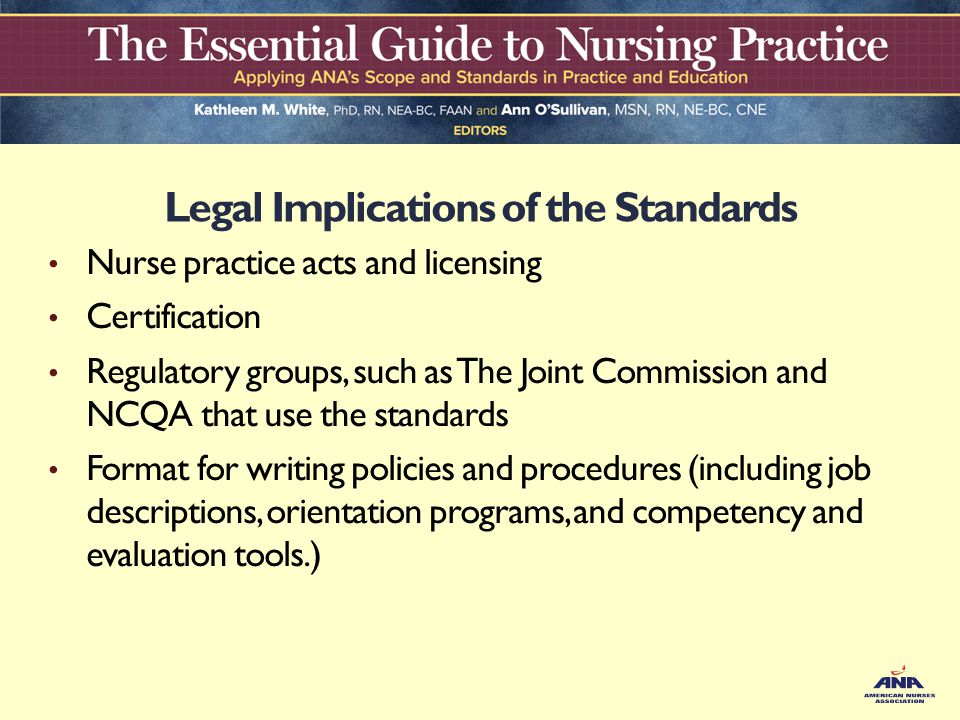 Legal Implications of the Standards