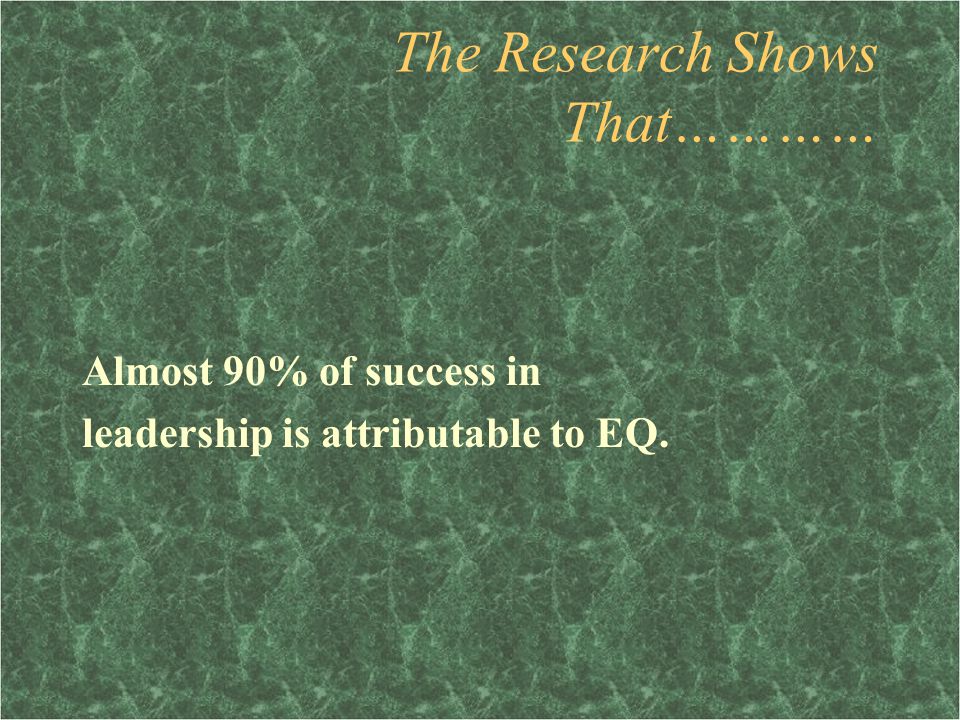 The Research Shows That…………