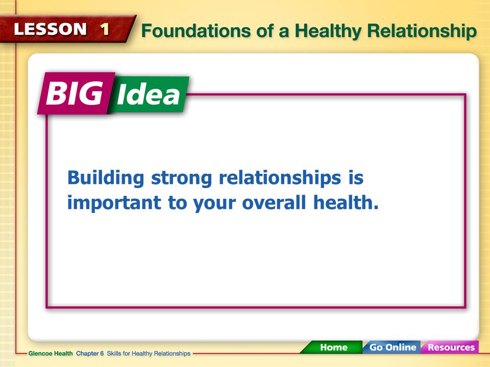 Building strong relationships is important to your overall health.