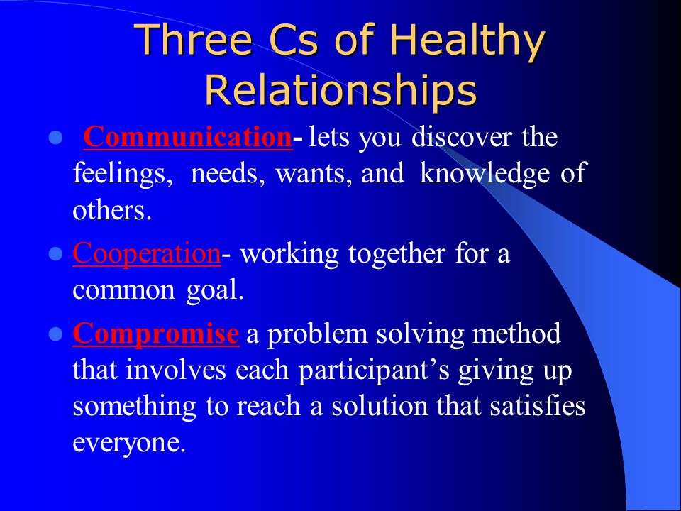 Three Cs of Healthy Relationships