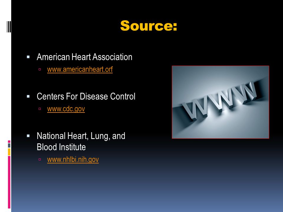 Source: American Heart Association Centers For Disease Control