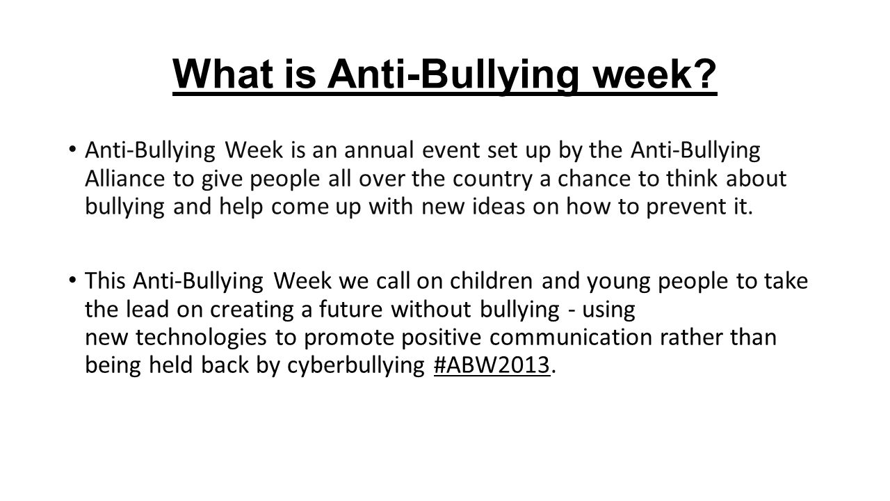 What is Anti-Bullying week