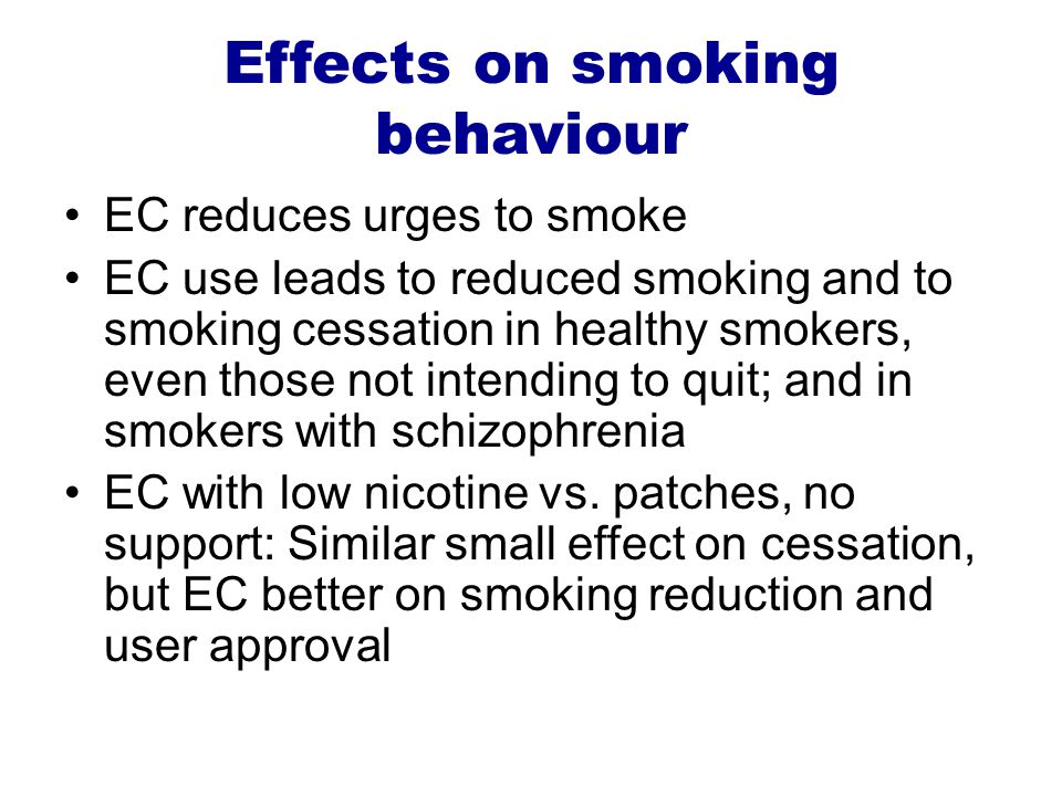 Effects on smoking behaviour