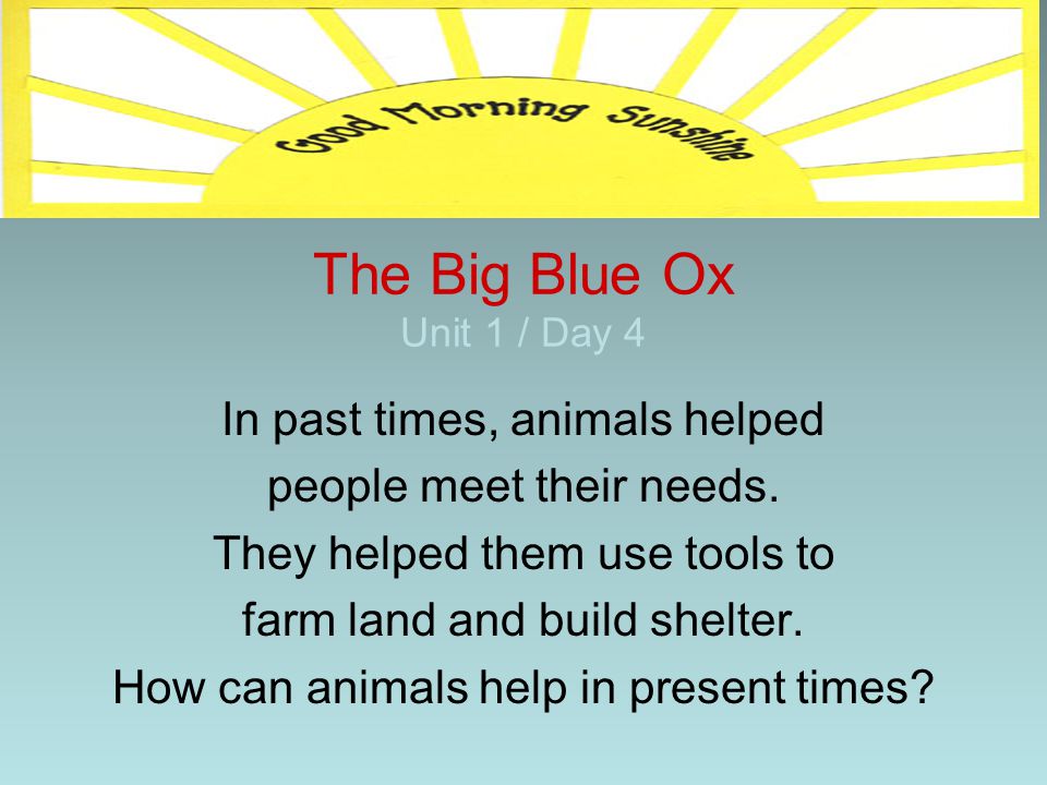 The Big Blue Ox Unit 1 / Day 4