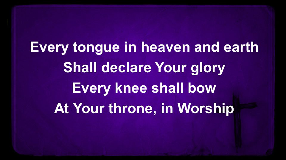Every tongue in heaven and earth Shall declare Your glory