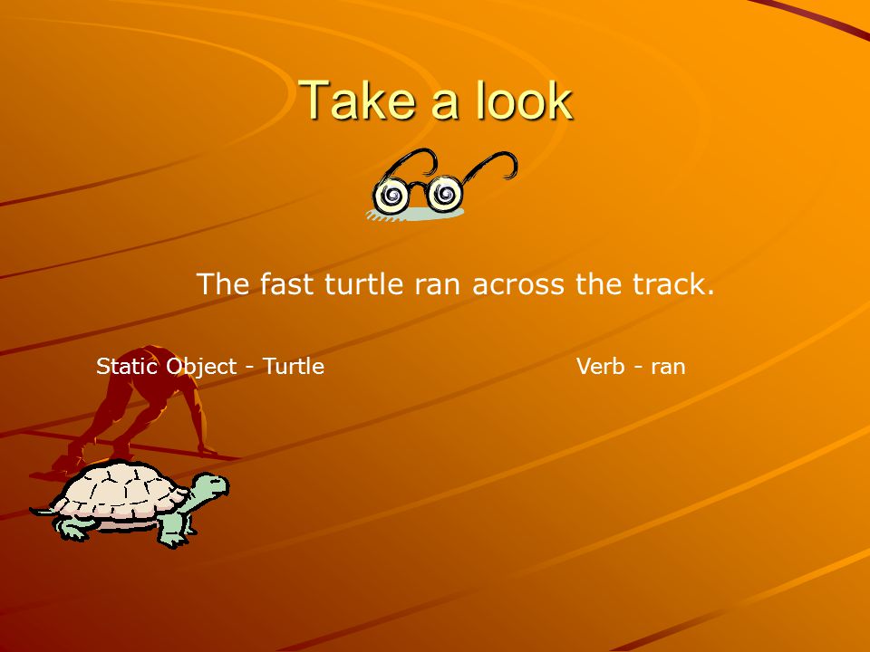 The fast turtle ran across the track.