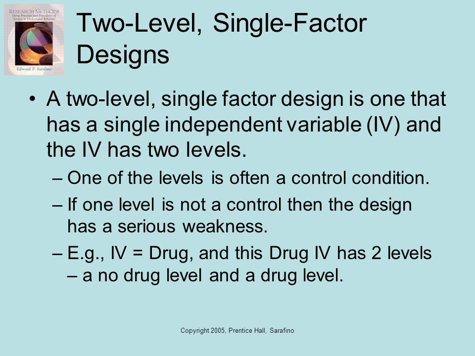 Two-Level, Single-Factor Designs