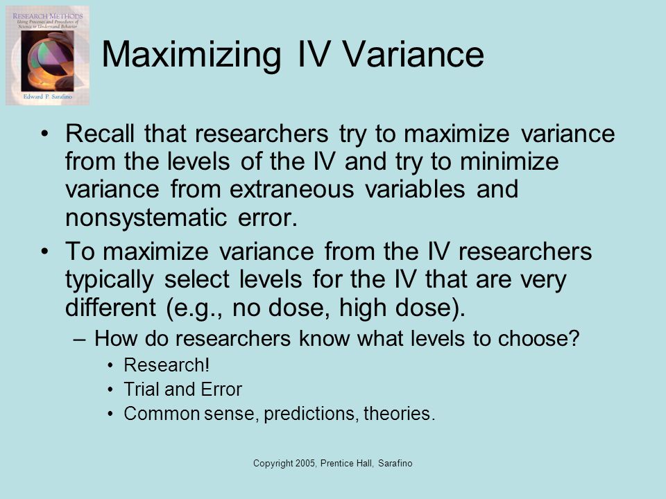 Maximizing IV Variance