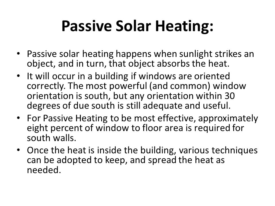 Passive Solar Heating: