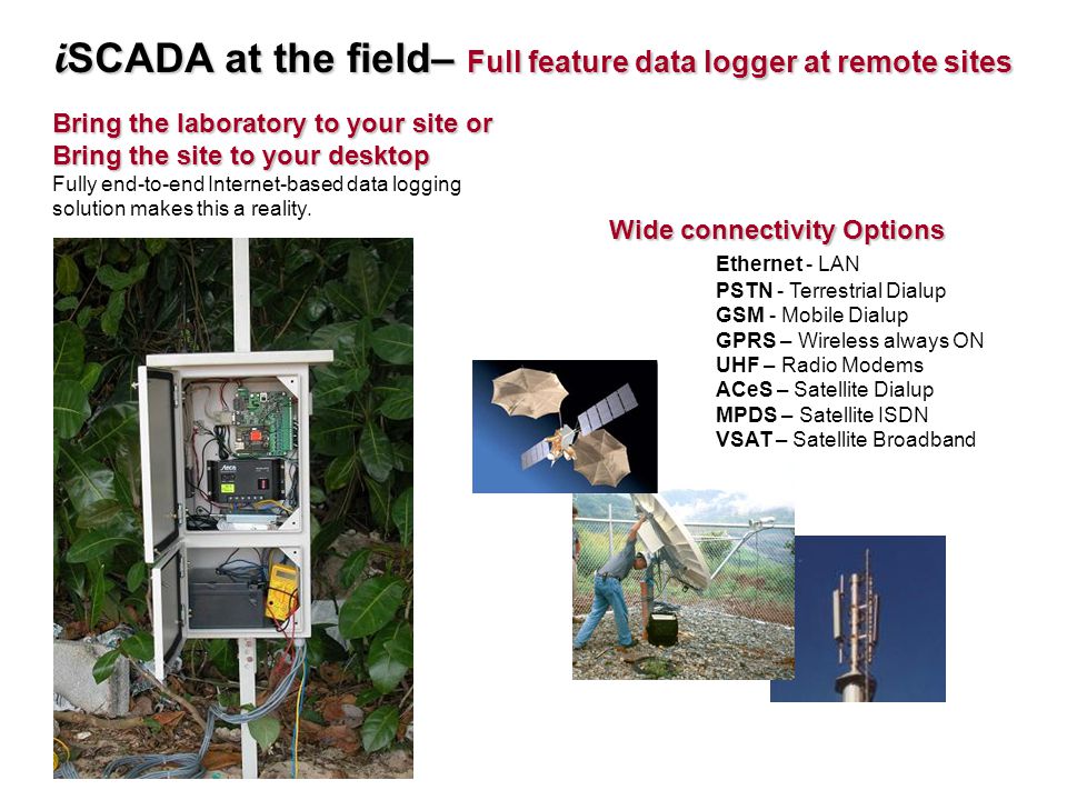 iSCADA at the field– Full feature data logger at remote sites