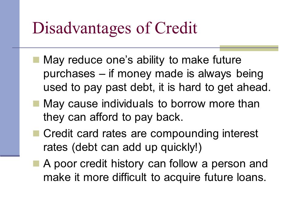 Disadvantages of Credit