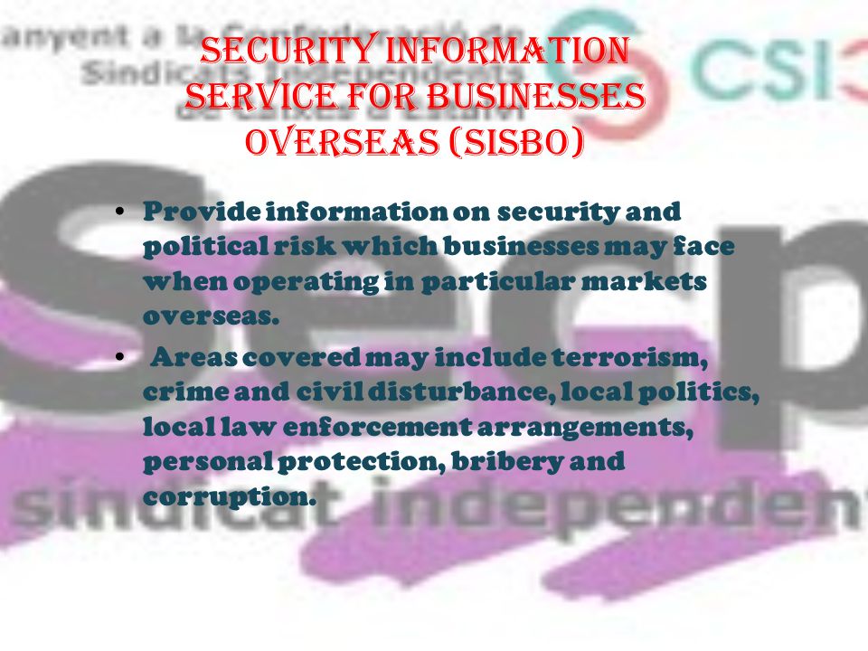 Security Information Service for Businesses Overseas (SISBO)
