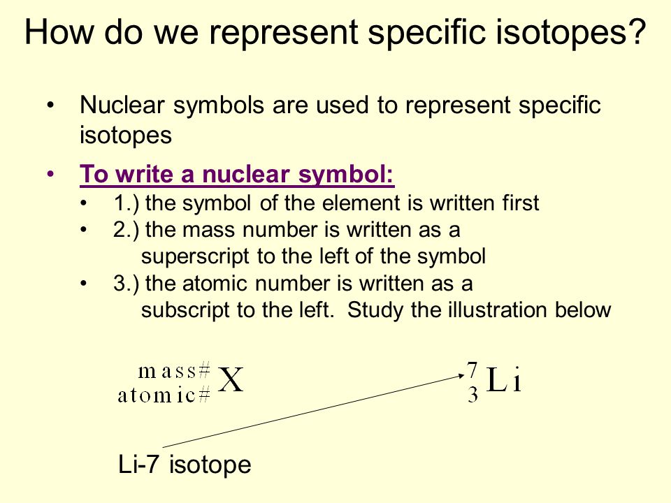 How do we represent specific isotopes
