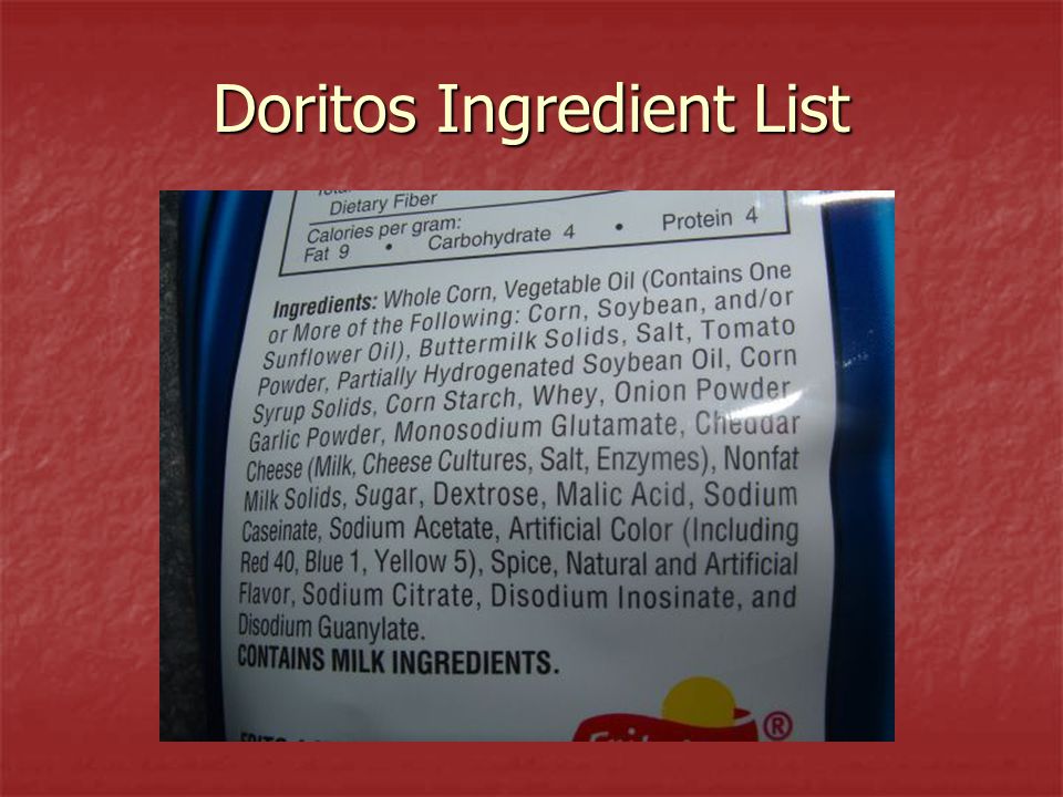 Doritos Ingredient List