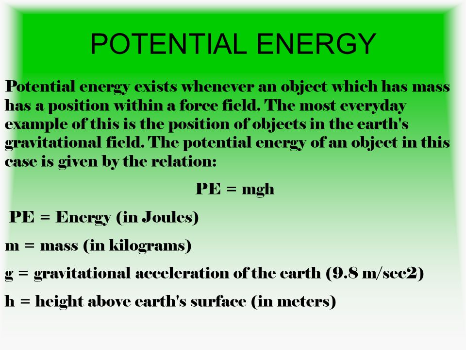 POTENTIAL ENERGY