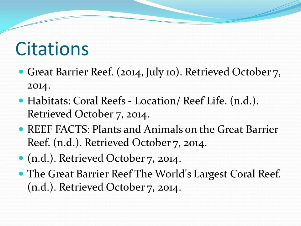 Citations Great Barrier Reef. (2014, July 10). Retrieved October 7,