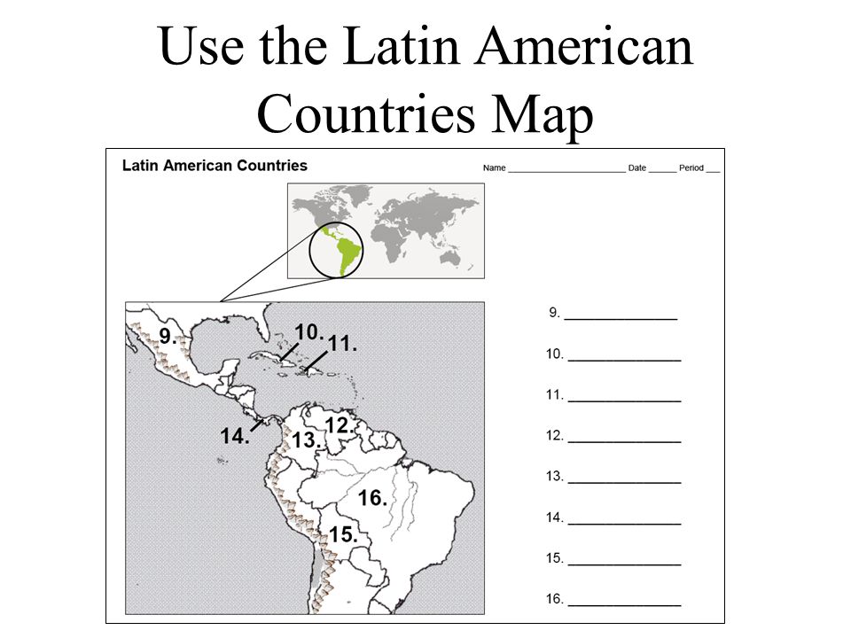 Use the Latin American Countries Map