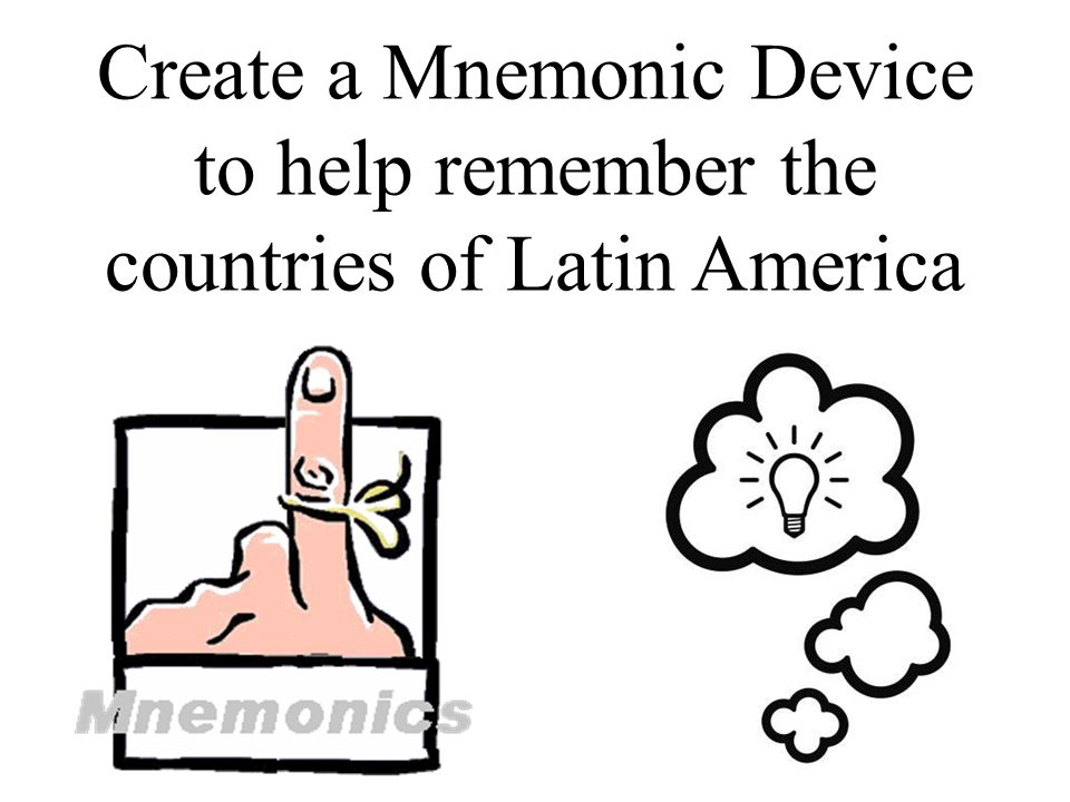 Create a Mnemonic Device to help remember the countries of Latin America